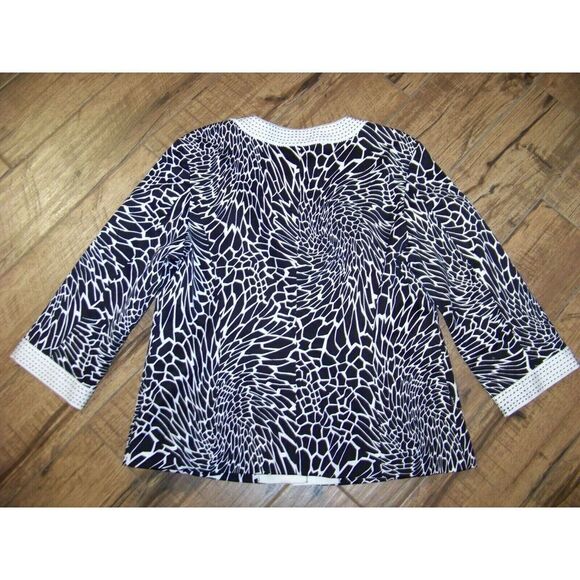 Chico's Embellished Black and White Blazer - Size 2 (12) Women - Picture 6 of 6
